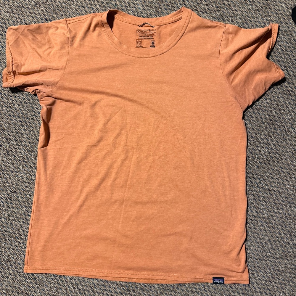 Orange Patagonia SPF 50+ shirt